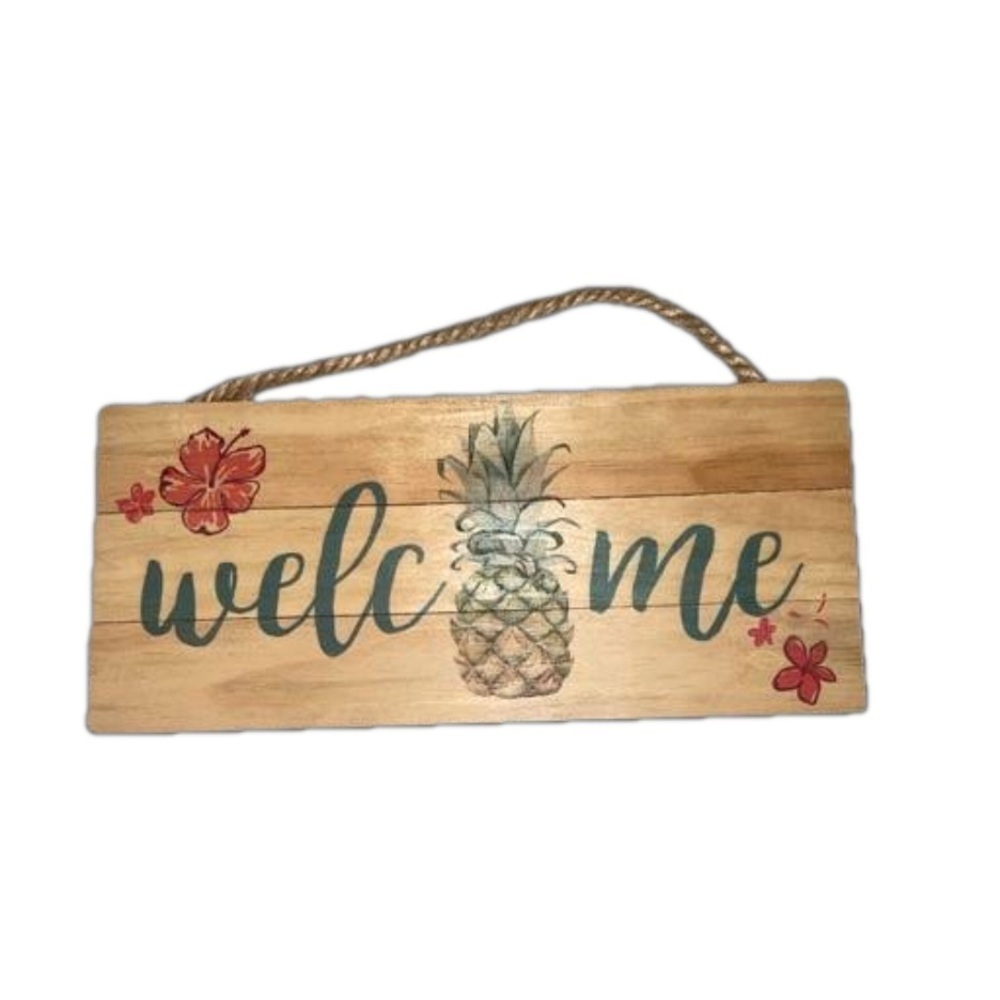 NWT Unbranded GrannyCore, Country Core Wooden "WELCOME"Sign Hangs by A Rope 10X4